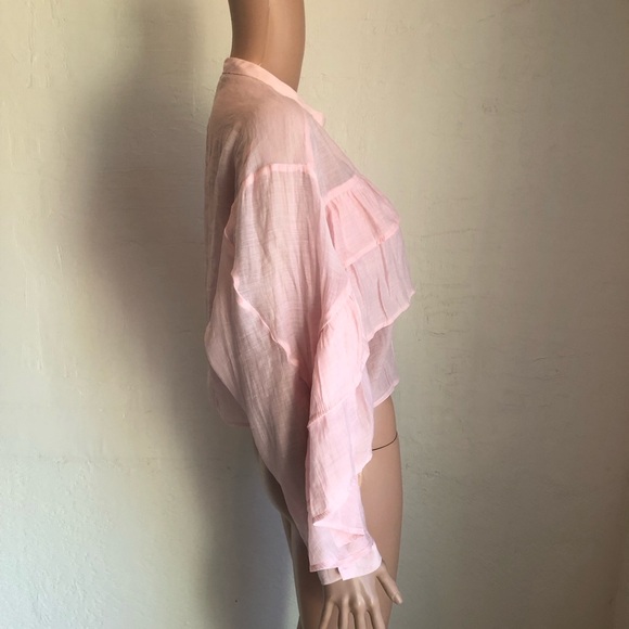 Zara Blush Pink Layered Tiered Blouse Women’s Size XS Bohemian Style Shirt Top - Picture 10 of 16